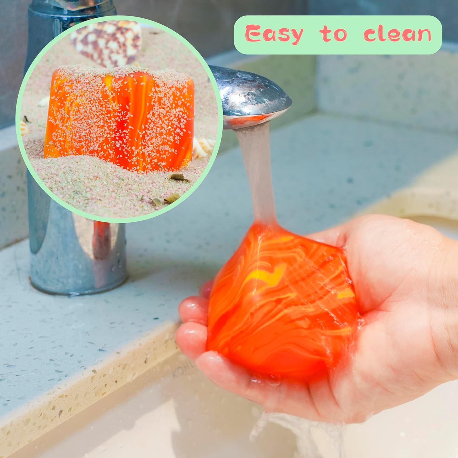 Slow Rising Stress Cube . Dough Stress Balls Soft Fidget Squishy Toys for Anxiety Relief. Pull Stretch Classroom Prize Party Favors Toys for Kids - Image 5